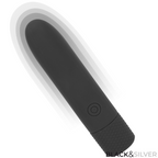 BLACK & SILVER – GERI USB RICARICABILE VIBRANTE BULLET 8 VIBRAZIONI NERO 10 X 2,2 CM