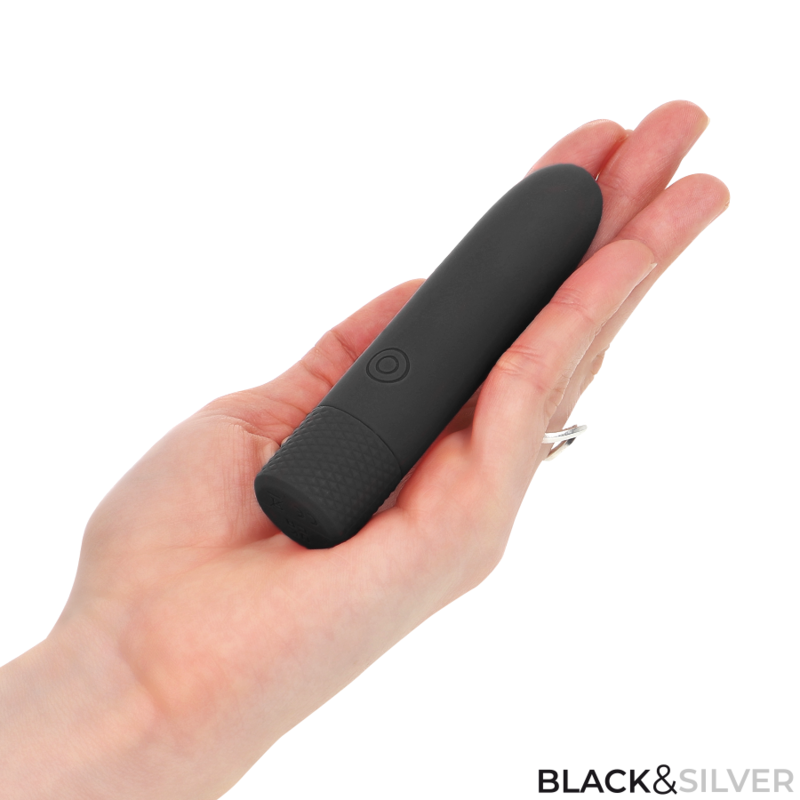 BLACK & SILVER – GERI USB RICARICABILE VIBRANTE BULLET 8 VIBRAZIONI NERO 10 X 2,2 CM