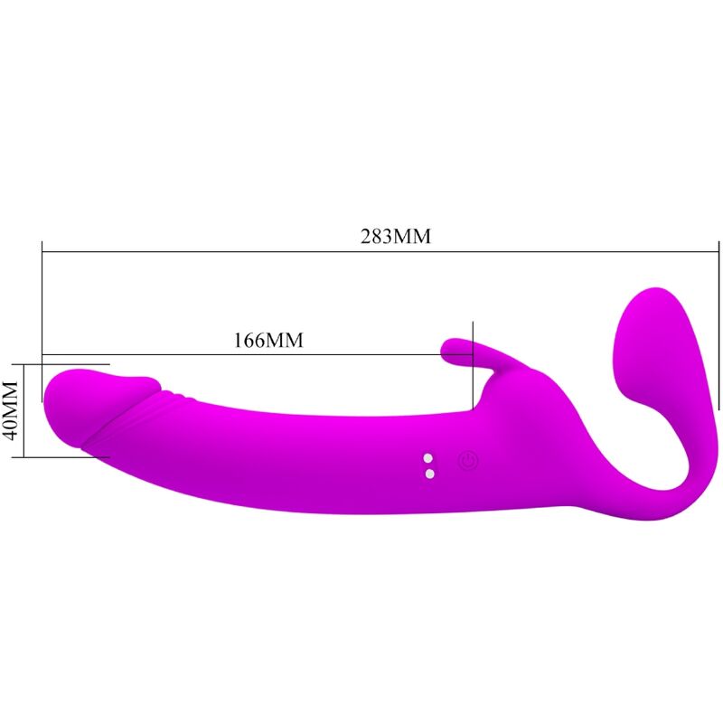 PRETTY LOVE Zanini – Strapless Strap-on mit Vibration, lila