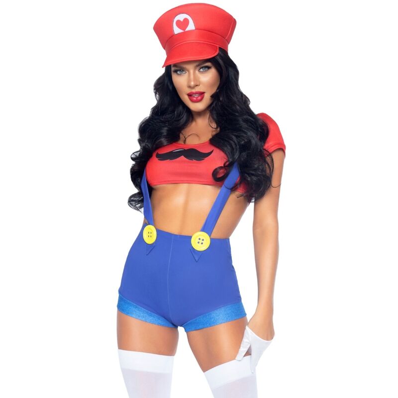 LEG AVENUE – Kostüm Mario Bros, Rot/Blau