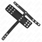 Kink – Peniskäfigring aus Leder mit verstellbarem beschichtetem Hodentrenner-Gurt