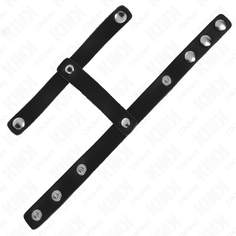 KINK – ADJUSTABLE LEATHER PENIS RING AND BALL DIVIDER STRAP
