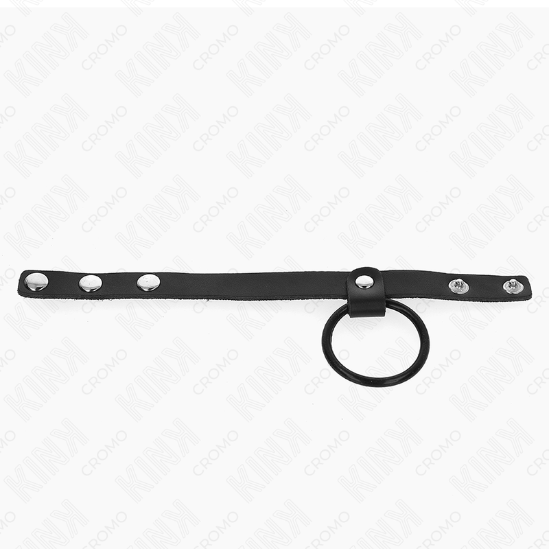 KINK – ANELLO PER PENE IN SILICONE 3,8 CM E DIVISORE PER PALLINE IN PELLE 22 X 1,5 CM