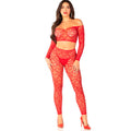 LEG AVENUE – CROP TOP + CALZE ROSSO TAGLIA UNICA