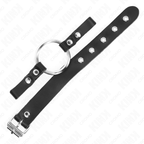 Kink – Penisring aus Leder mit Schnallverschluss, 22 x 2 cm, und Metallring 4 cm