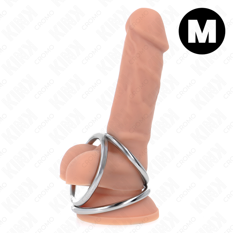 KINK – TRIPLE CHROME METAL PENIS RING 3.8 CM TO 5 CM MODEL