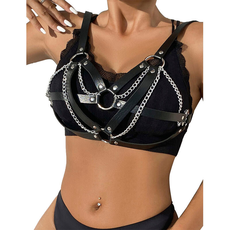 SUBBLIME – Punk-Bondage-Gürtel mit Metallschnalle, Schwarz