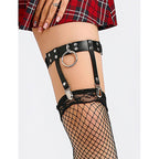 SUBBLIME – Verstellbare Punk-Strumpfhose aus Leder, Schwarz