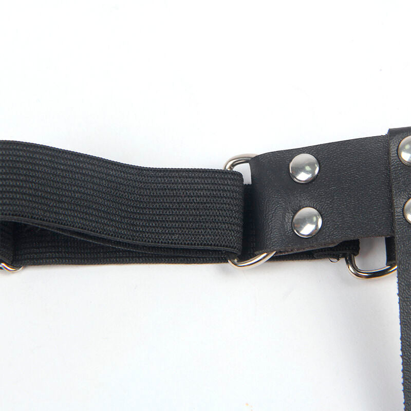 SUBBLIME – Verstellbare Punk-Strumpfhose aus Leder, Schwarz