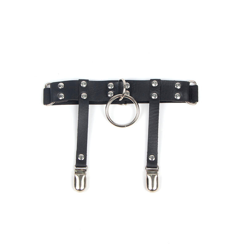 SUBBLIME – Verstellbare Punk-Strumpfhose aus Leder, Schwarz