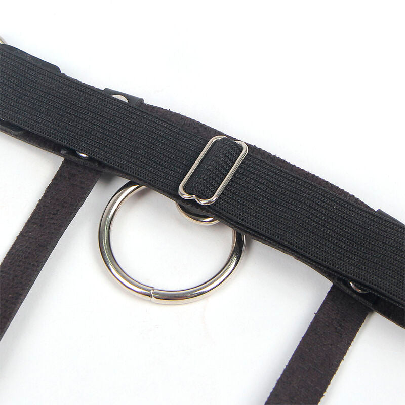 SUBBLIME – Verstellbare Punk-Strumpfhose aus Leder, Schwarz