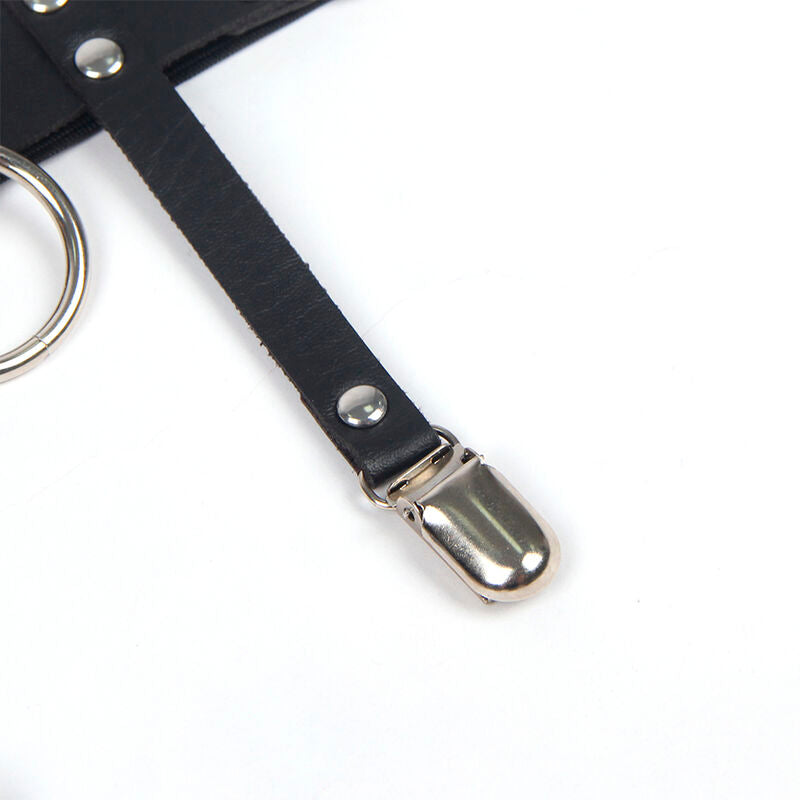 SUBBLIME – Verstellbare Punk-Strumpfhose aus Leder, Schwarz