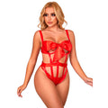 SUBBLIME – BODY SEXY TRAFORATO CON FIOCCO ROSSO