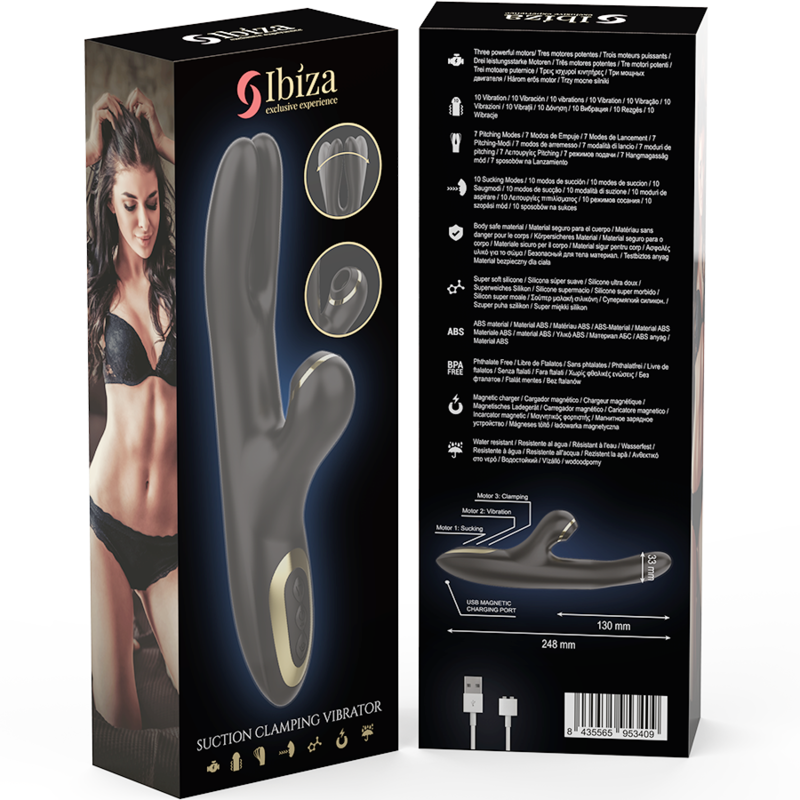 Ibiza Double Clamping – Pinza a doppio vibratore, nera