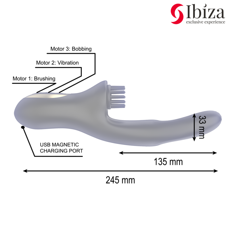 Ibiza Hi-Tech Rabbit Brushing – Clitoral and double-wave vibrator