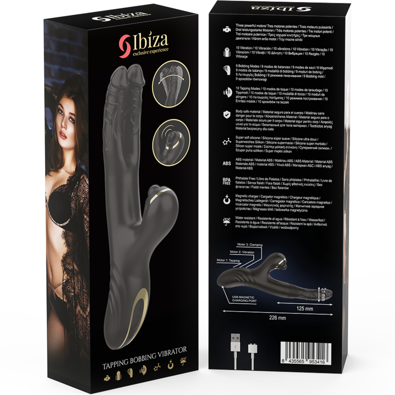 Ibiza Two Dragons – Double vibrator, black