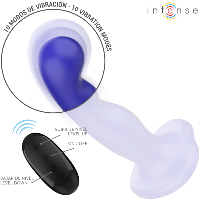 INTENSE – VIBRATORE SHORTY CON VENTOSA TELECOMANDO BLU