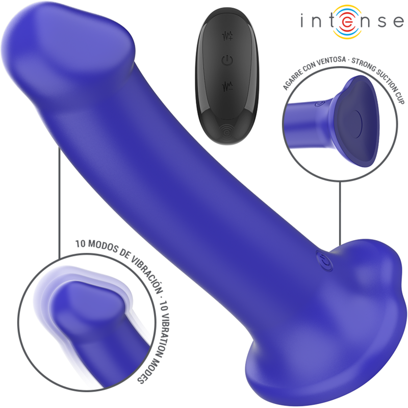 Intense Victoria – Vibrator mit Saugnapf und Fernbedienung, dunkelblau