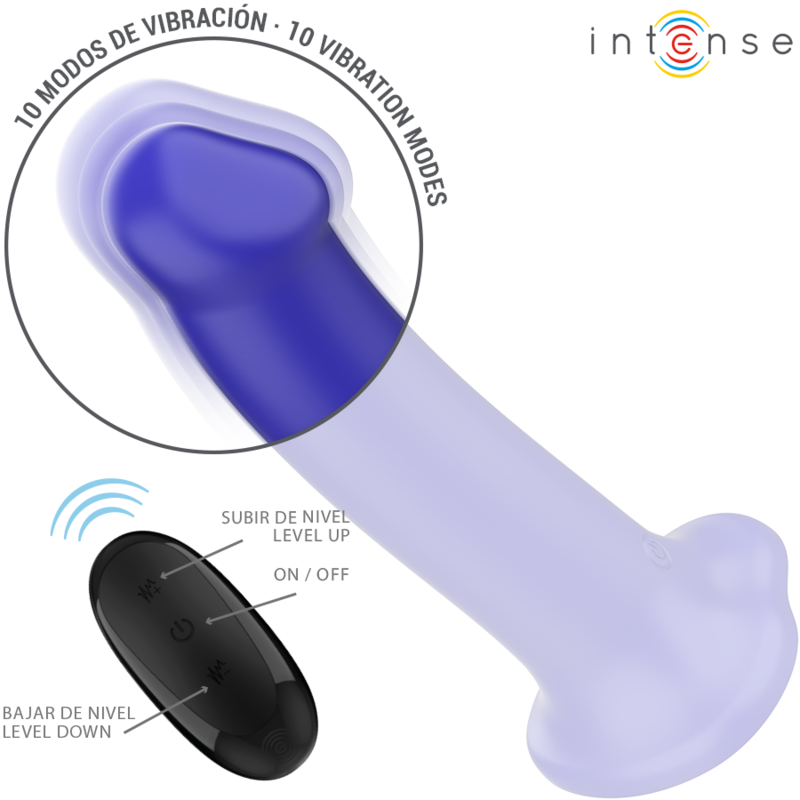 Intense Victoria – Vibrator mit Saugnapf und Fernbedienung, dunkelblau