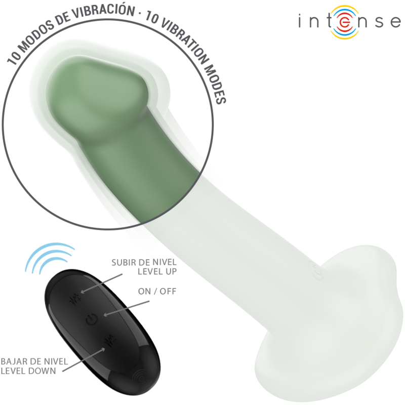 Intense Becca – Vibrator mit Saugnapf und Fernbedienung, grün