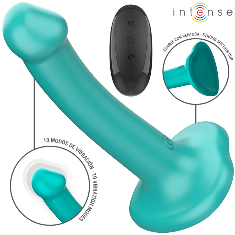INTENSE – KATIE VIBRATORE CON VENTOSA 10 VIBRAZIONI TELECOMANDO BLU