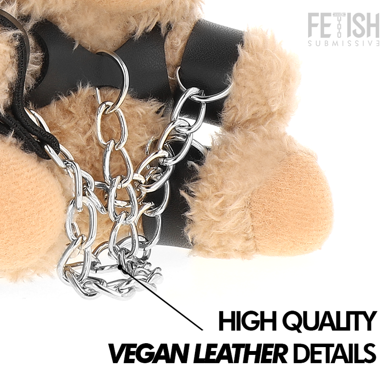 FETISH SUBMISSIVE REBEL TOYS – Yogi BDSM-Teddybär mit Handschellen und Kette