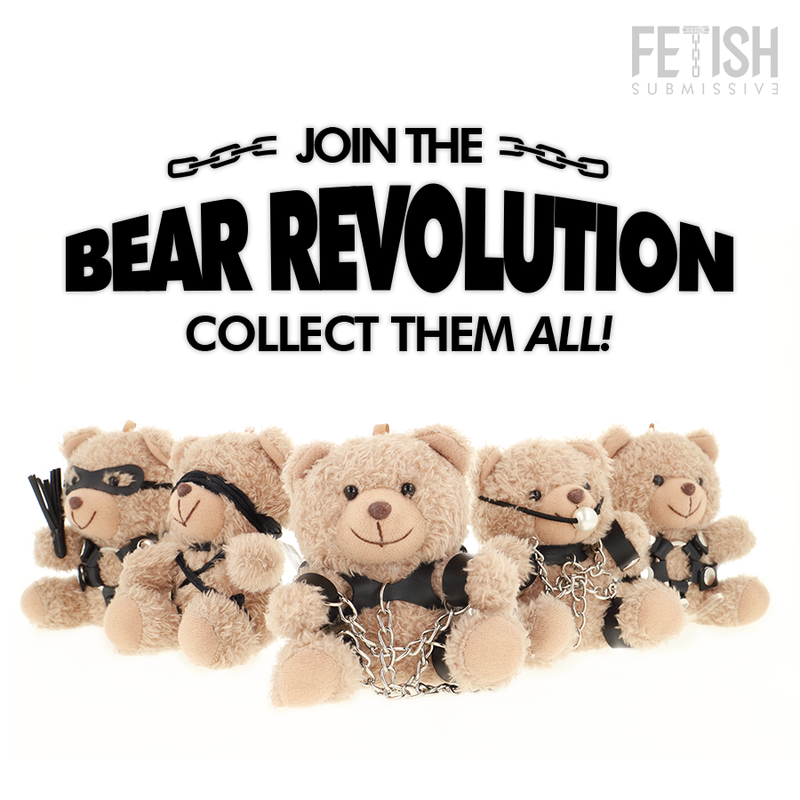 FETISH SUBMISSIVE REBEL TOYS – Yogi BDSM-Teddybär mit Handschellen und Kette