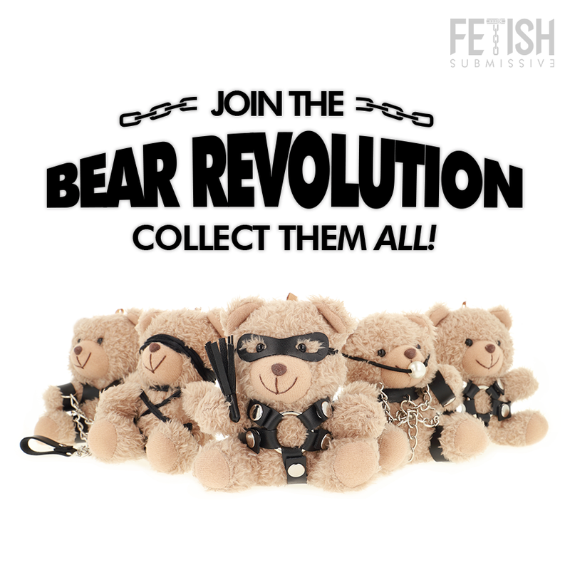 FETISH SUBMISSIVE REBEL TOYS – Ted BDSM-Teddybär mit Peitsche und Maske