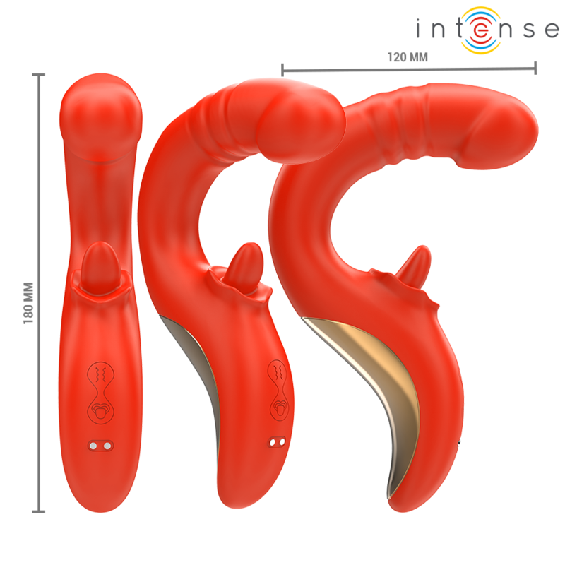 Intense Paulina – U-förmiger Vibrator und Stimulator, rot