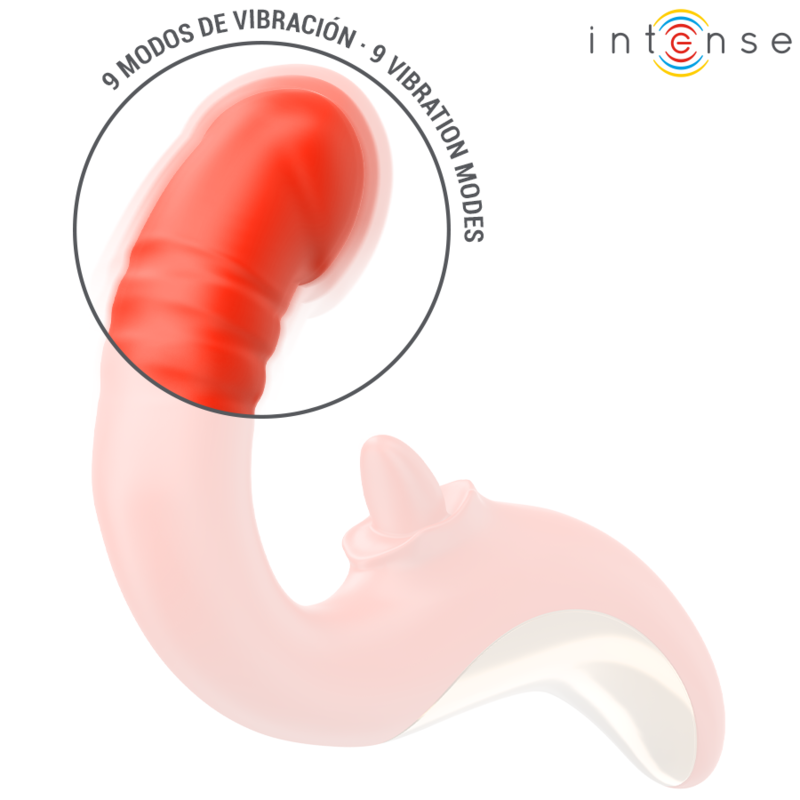INTENSE – VIBRATEUR ET STIMULATEUR PAULINA EN FORME DE U ROUGE