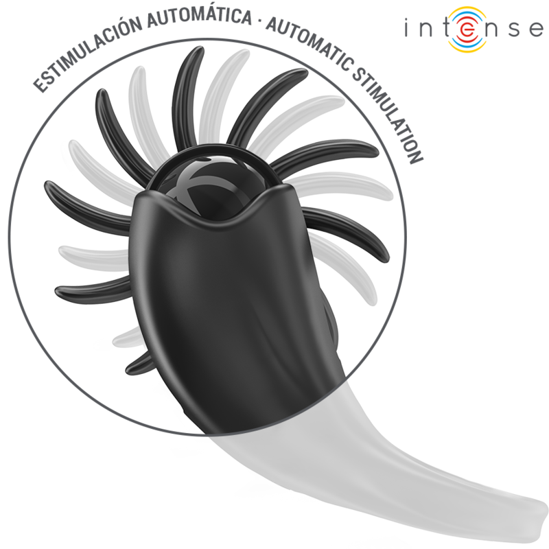 INTENSE – MABEL ANNEAU VIBRANT 10 VIBRATIONS AVEC STIMULATEUR DE CLITORIS NOIR