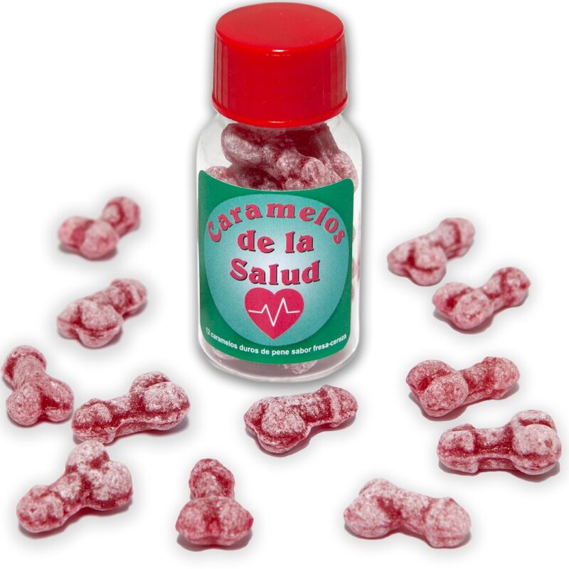DIABLO PICANTE – 12 BONBONS SANTÉ FORME PÉNIS FRAISE/CERISE