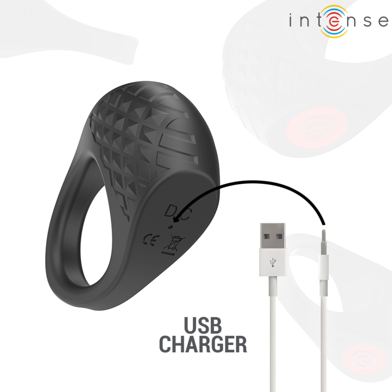 INTENSE – CLOVER VIBRATOR PENIS RING 10 VIBRATIONS BLACK