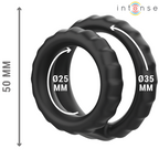 Intense Dewey – Doppio anello fallico in silicone, nero, modello 2