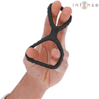 Intense Dewey – Doppio anello fallico in silicone, nero, modello 2