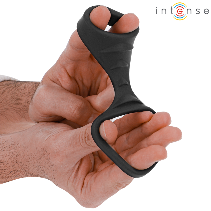 INTENSE – THEO DOPPIO ANELLO PER PENE IN SILICONE MODELLO NERO 3