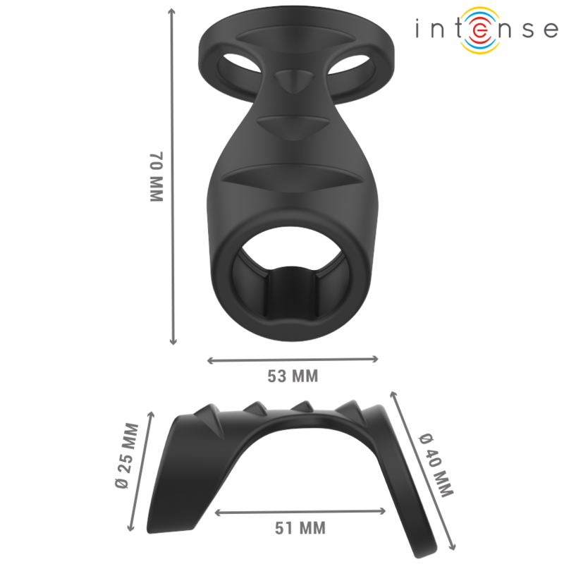 INTENSE – THEO DOPPIO ANELLO PER PENE IN SILICONE MODELLO NERO 3