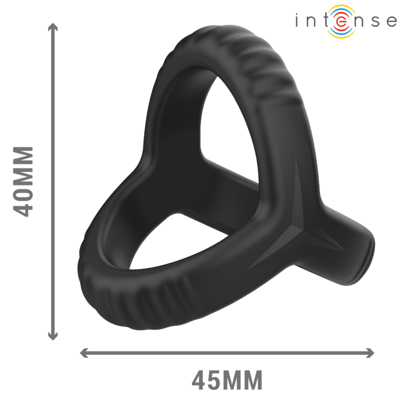 INTENSE – CARSON ANNEAU PÉNIS DOUBLE SILICONE NOIR MODÈLE 4