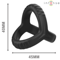 INTENSE – CARSON ANNEAU PÉNIS DOUBLE SILICONE NOIR MODÈLE 4