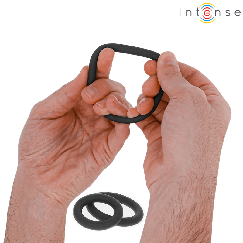 Intense Hugh – Anelli fallici basic in silicone, set da 3, neri