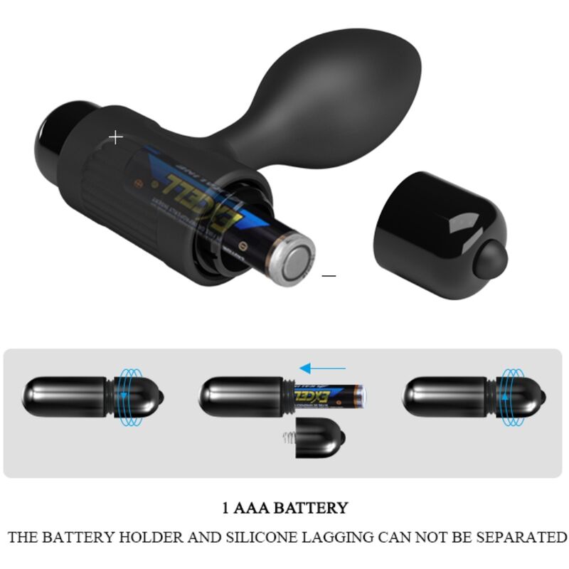 PRETTY LOVE – VIBRA BUTT 10 VIBRATIONS ANAL PLUG BLACK