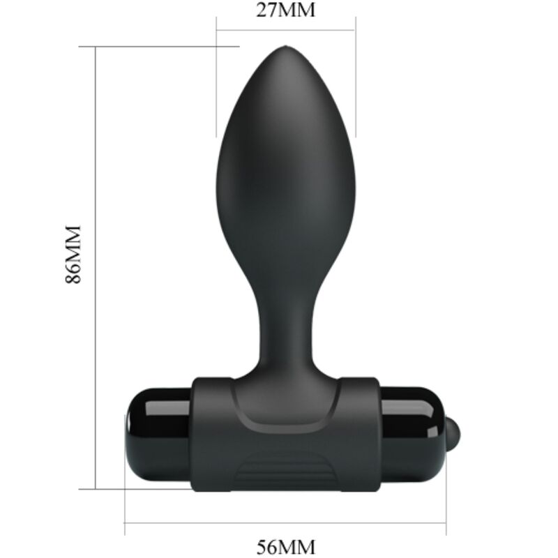 PRETTY LOVE – VIBRA BUTT 10 VIBRATIONS ANAL PLUG BLACK
