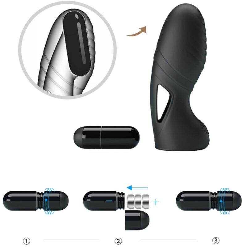 PRETTY LOVE – Alan Silikon-Fingervibrator, Schwarz