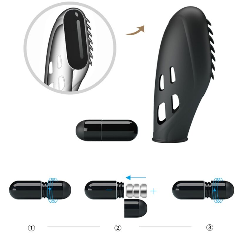 PRETTY LOVE – GILO SILICONE FINGER VIBRATOR BLACK