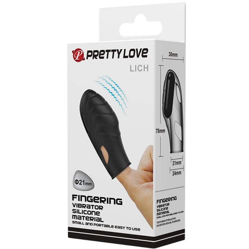 PRETTY LOVE – LICH SILICONE FINGER VIBRATOR BLACK