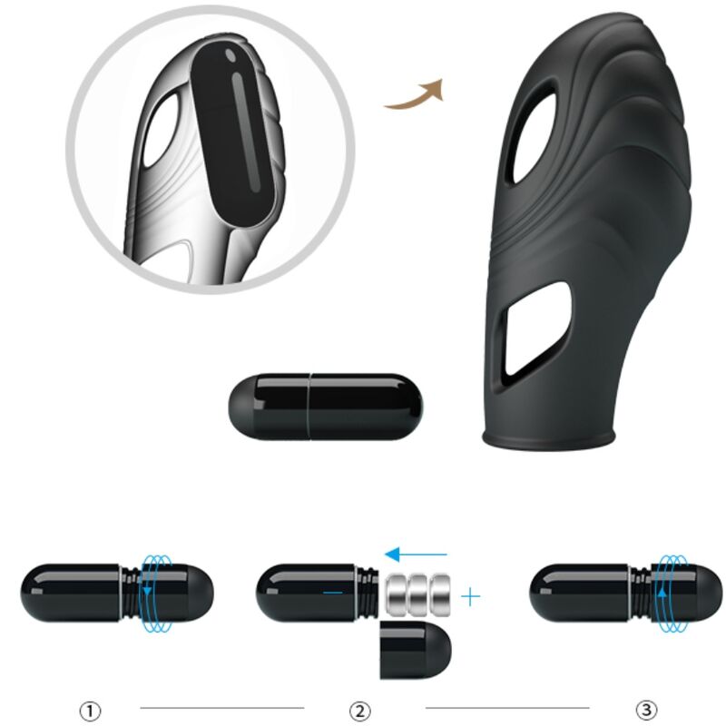 PRETTY LOVE – LICH SILICONE FINGER VIBRATOR BLACK