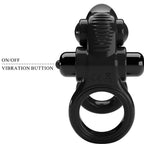 PRETTY LOVE – Passionate Ring Doppelvibrationsring mit Leckzunge, Schwarz