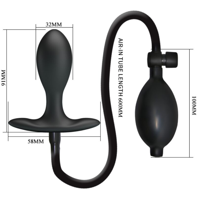 PRETTY LOVE – Aufblasbarer Analplug, schwarz
