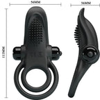 PRETTY LOVE – DOPPIO ANELLO VIBRANTE + STIMOLATORE CLITORIDEO 10 VIBRAZIONI NERO