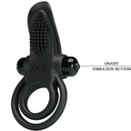 PRETTY LOVE – DOPPIO ANELLO VIBRANTE + STIMOLATORE CLITORIDEO 10 VIBRAZIONI NERO
